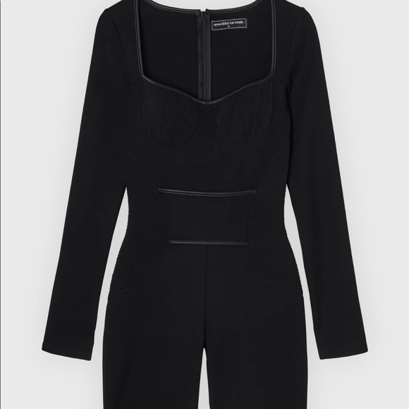 COPY - Manière De Voir | Ruched Détail Bodycon Playsuit | size 0 | Black - Picture 2 of 4